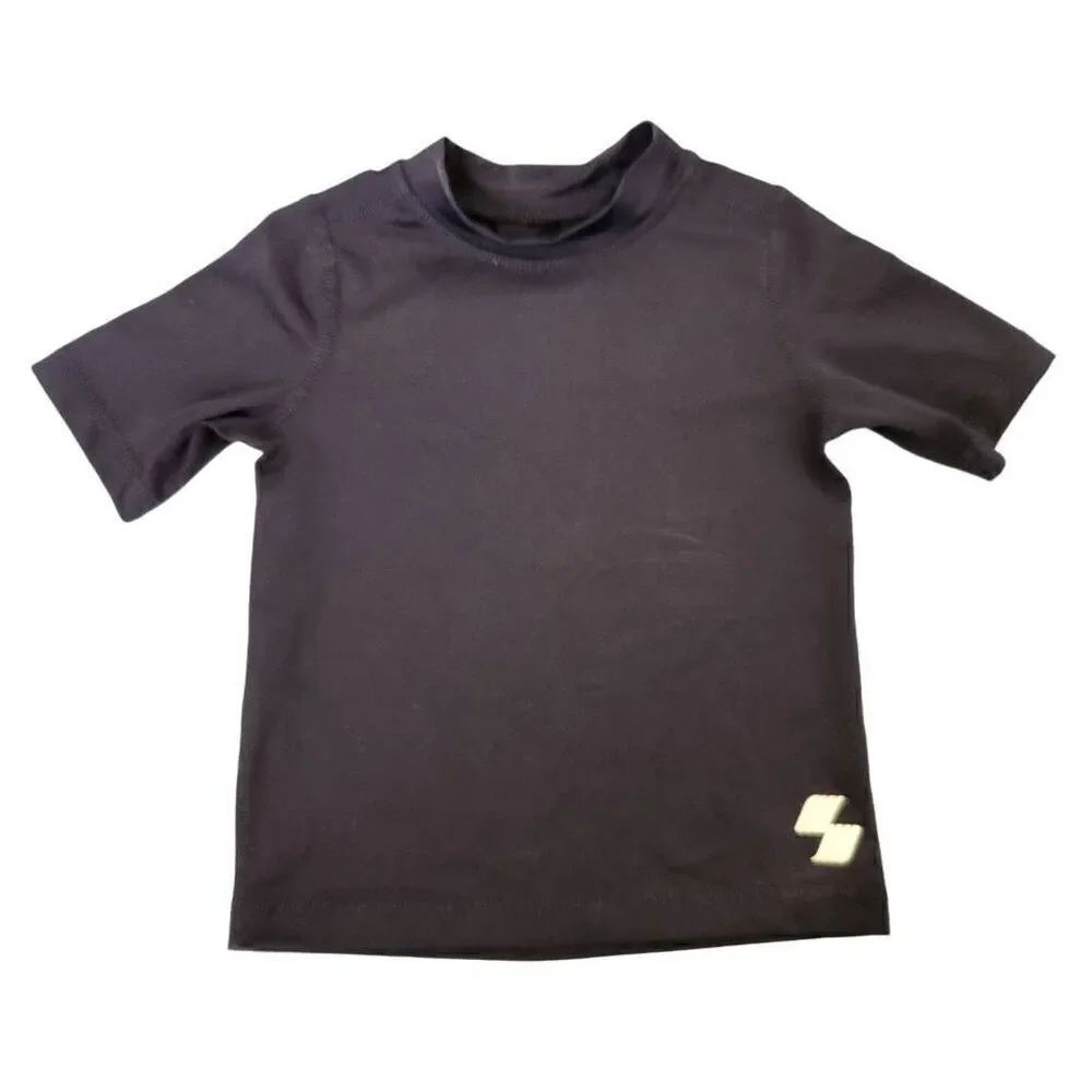 Place sport boys 2t black rash guard sporty high neck shirt